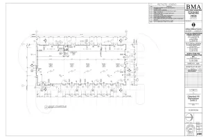 An architectural plan drafted with CAD, commercial construction