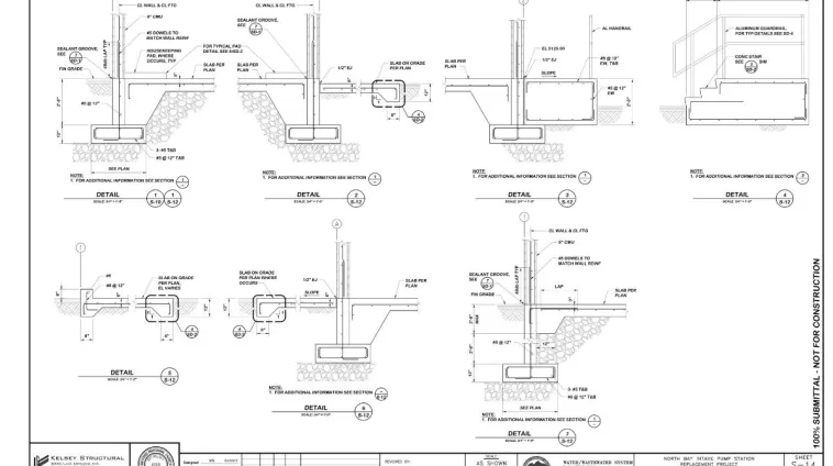 Structural drawings for an infrastructure project