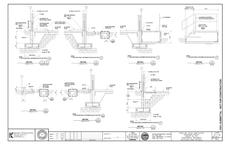 Structural drawings for an infrastructure project