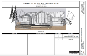 Plans for a residential deck addition.