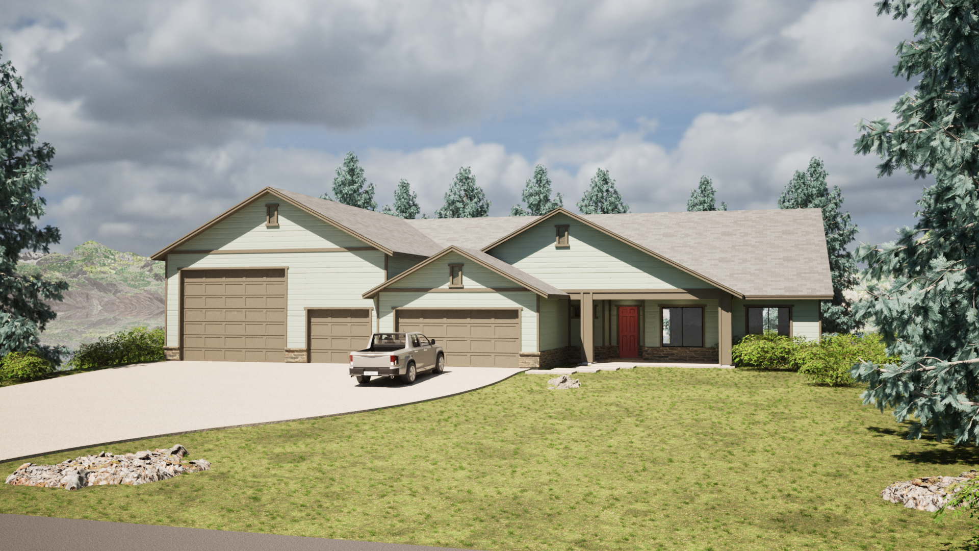 Rendering of a house in Montana