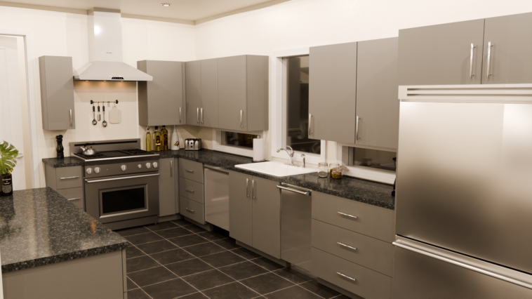 Interior rendering (kitchen) of a home in Montana