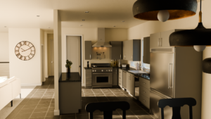 Interior rendering (kitchen) of a home in Montana